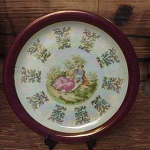 Ozone China Japan Fine Art Porcelain Lusterware Platter Suitor Gentleman/Lady